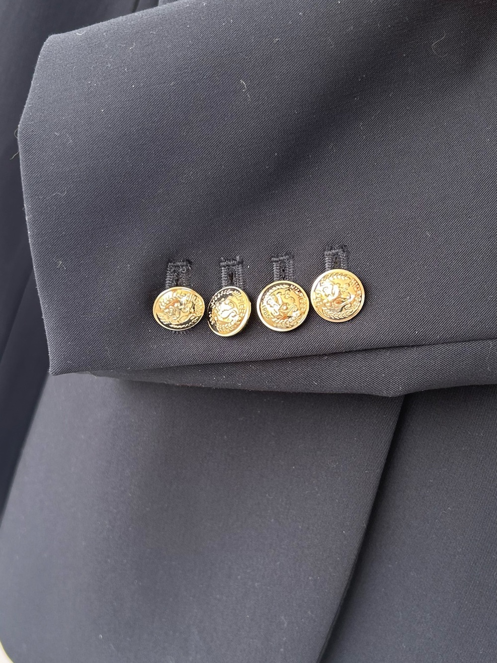 Tommy Hilfiger Women’s Single-Button Navy Blazer Crest Buttons Size 4 - Picture 4 of 14